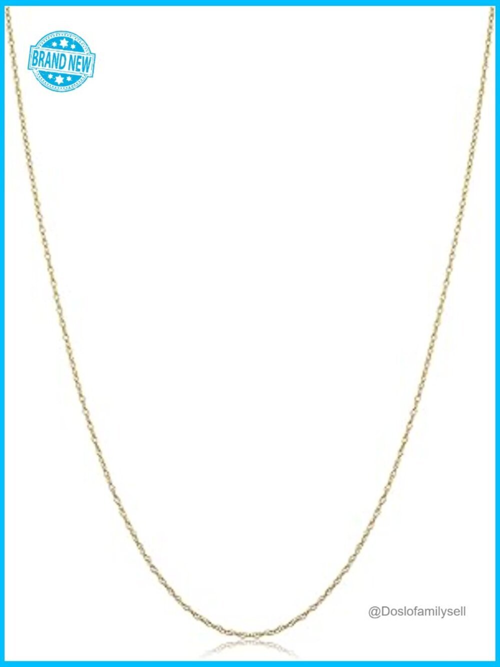 Classic Rope Chain Necklace Thin Lightweight 10k Gold Minimal Elegant